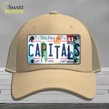 Capitals Strip Art Novelty License Plate Hat Tag Mesh / Khaki