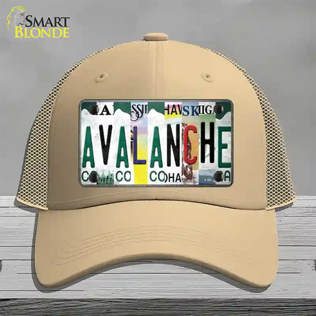 Avalanche Strip Art Novelty License Plate Hat Tag Mesh / Khaki