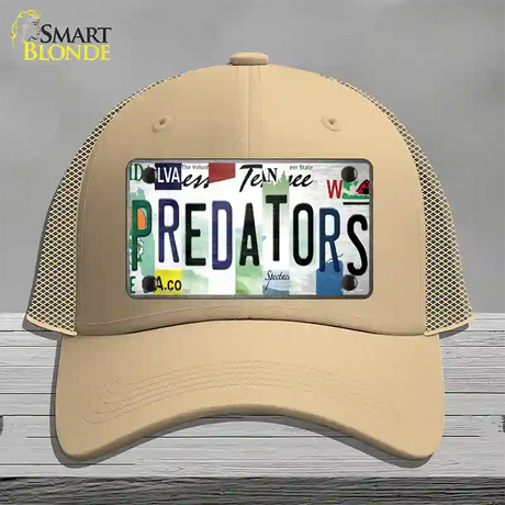 Predators Strip Art Novelty License Plate Hat Tag Mesh / Khaki