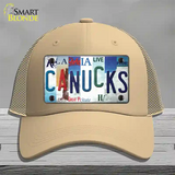 Canucks Strip Art Novelty License Plate Hat Tag Mesh / Khaki