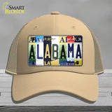 Alabama Strip Art Novelty License Plate Hat Tag Mesh / Khaki