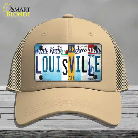 Louisville Strip Art Novelty License Plate Hat Tag Mesh / Khaki