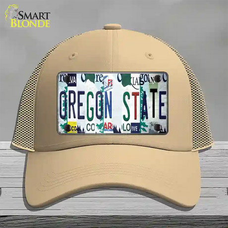 Oregon State Strip Art Novelty License Plate Hat Tag Mesh / Khaki