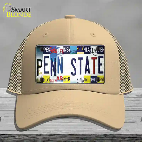 Penn State Strip Art Novelty License Plate Hat Tag Mesh / Khaki