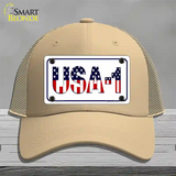 USA 1 Novelty License Plate Hat Mesh / Khaki