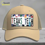 Texas Tech Strip Art Novelty License Plate Hat Tag Mesh / Khaki