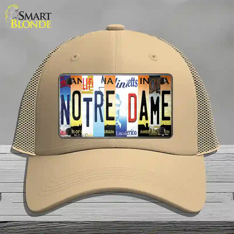 Notre Dame Strip Art Novelty License Plate Hat Tag Mesh / Khaki