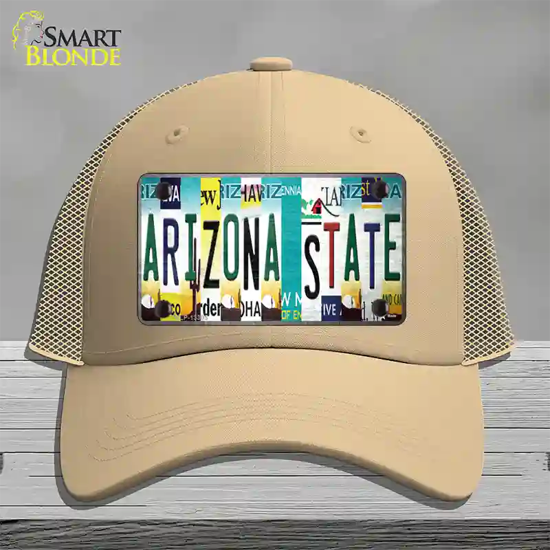 Arizona State Strip Art Novelty License Plate Hat Tag Mesh / Khaki