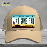 Number 1 Suns Fan Novelty License Plate Hat Tag Mesh / Khaki