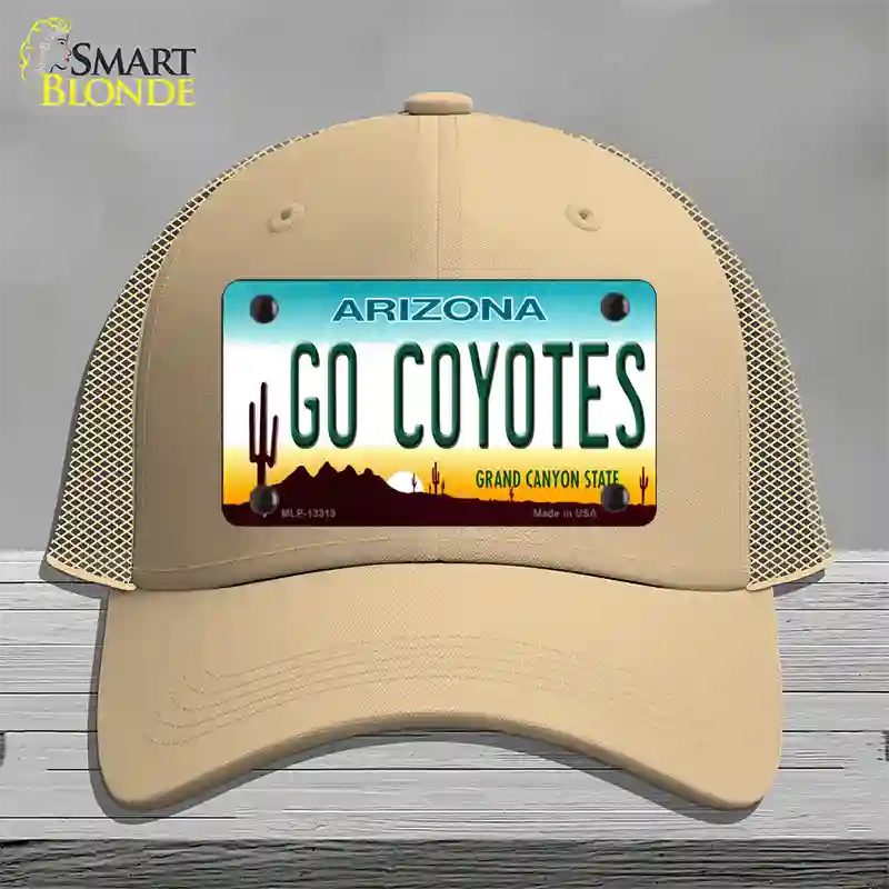 Go Coyotes Novelty License Plate Hat Tag Mesh / Khaki