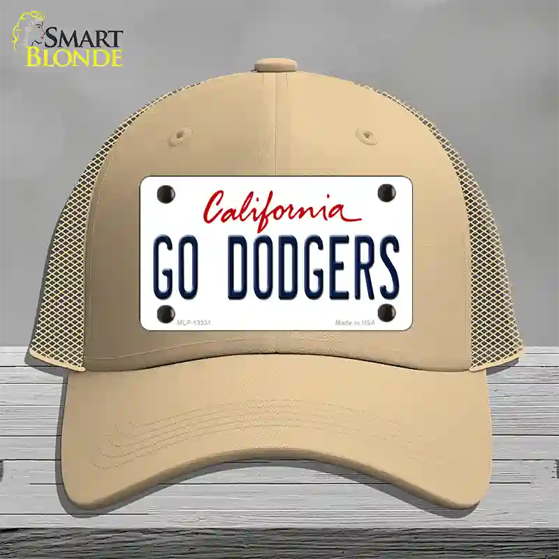 Go Dodgers Novelty License Plate Hat Tag Mesh / Khaki