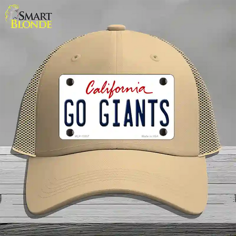 Go Giants Novelty License Plate Hat Tag Mesh / Khaki