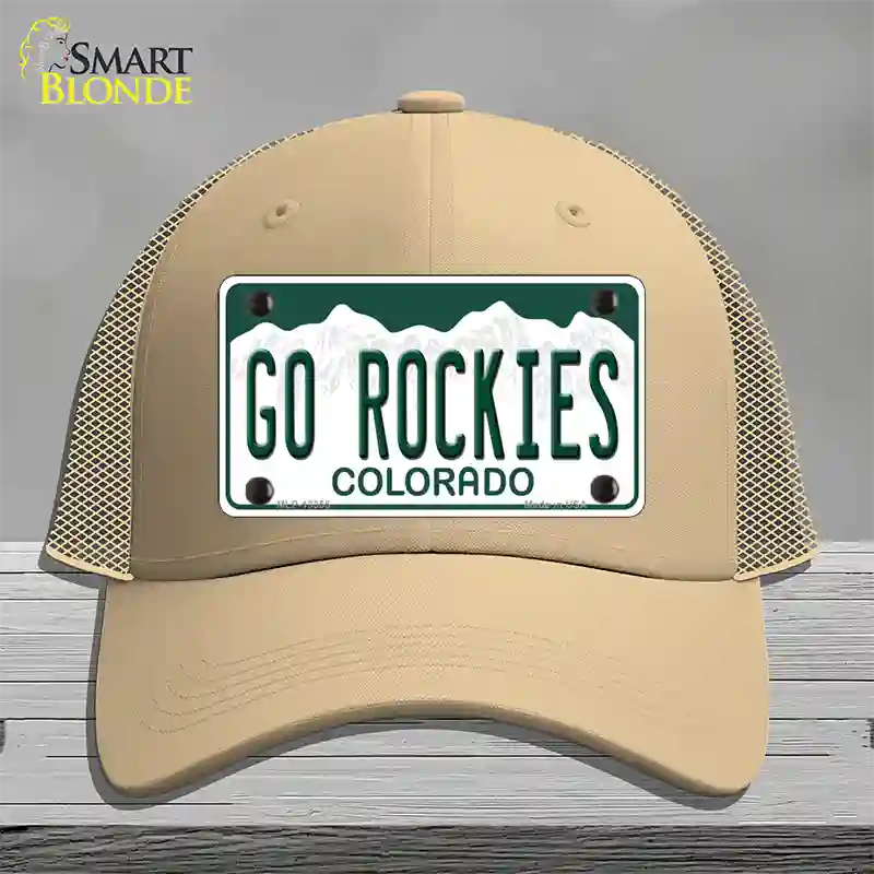 Go Rockies Novelty License Plate Hat Tag Mesh / Khaki