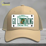 Go Lightning Novelty License Plate Hat Tag Mesh / Khaki