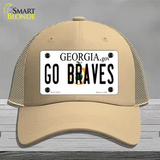 Go Braves Novelty License Plate Hat Tag Mesh / Khaki