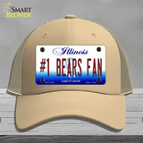 Number 1 Bears Fan Novelty License Plate Hat Tag Mesh / Khaki