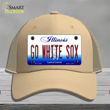 Go White Sox Novelty License Plate Hat Tag Mesh / Khaki