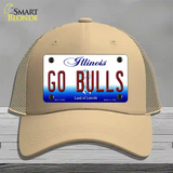 Go Bulls Novelty License Plate Hat Tag Mesh / Khaki