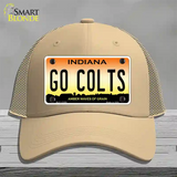 Go Colts Novelty License Plate Hat Tag Mesh / Khaki