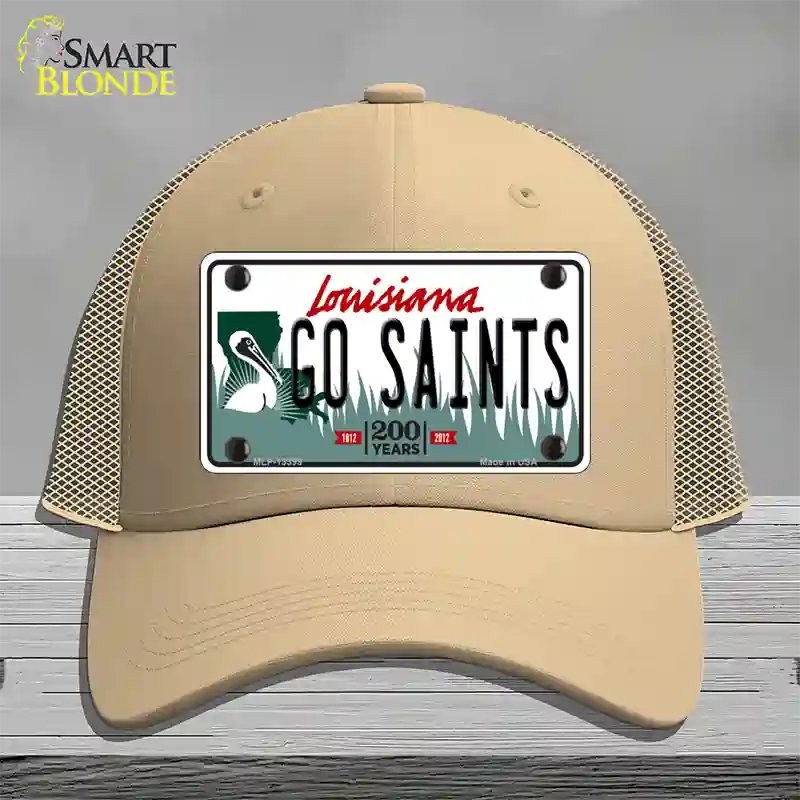 Go Saints Novelty License Plate Hat Tag Mesh / Khaki