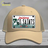 Go Saints Novelty License Plate Hat Tag Mesh / Khaki