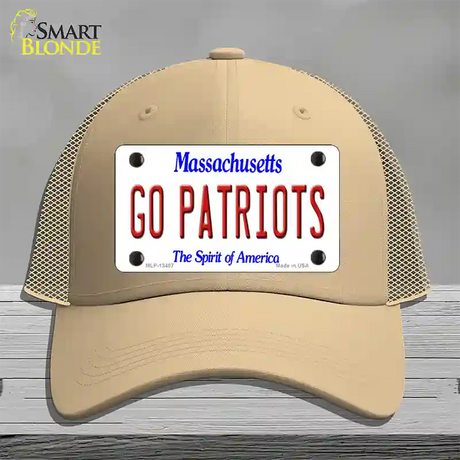 Go Patriots Novelty License Plate Hat Tag Mesh / Khaki