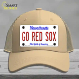 Go Red Sox Novelty License Plate Hat Tag Mesh / Khaki