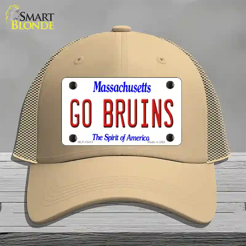 Go Bruins Novelty License Plate Hat Tag Mesh / Khaki