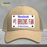 Number 1 Bruins Fan Novelty License Plate Hat Tag Mesh / Khaki