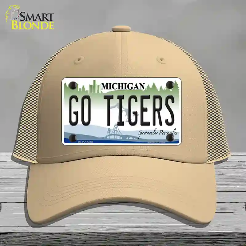 Go Tigers Novelty License Plate Hat Tag Mesh / Khaki