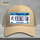 Number 1 Vikings Fan Novelty License Plate Hat Tag Mesh / Khaki