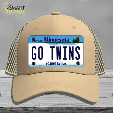 Go Twins Novelty License Plate Hat Tag Mesh / Khaki