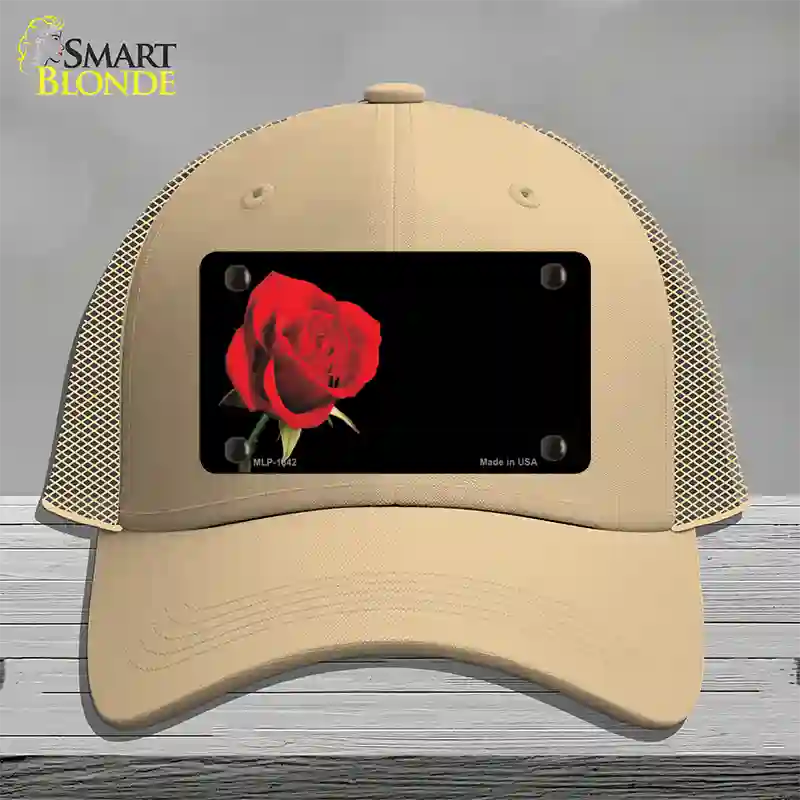 Rose Offset Novelty License Plate Hat Mesh / Khaki