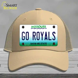 Go Royals Novelty License Plate Hat Tag Mesh / Khaki