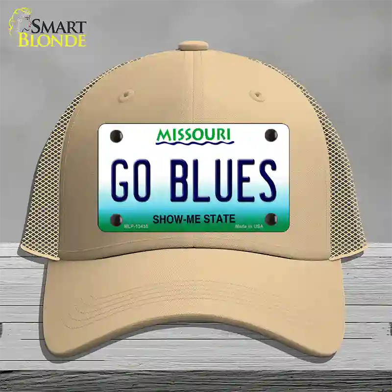 Go Blues Novelty License Plate Hat Tag Mesh / Khaki