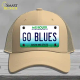 Go Blues Novelty License Plate Hat Tag Mesh / Khaki