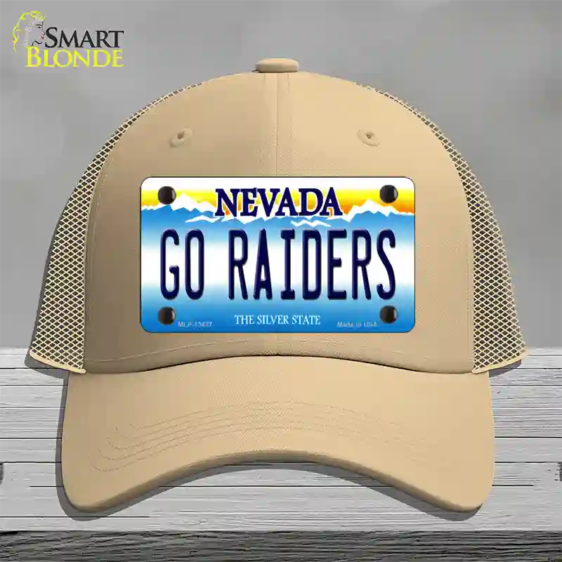 Go Raiders Nevada Novelty License Plate Hat Tag Mesh / Khaki