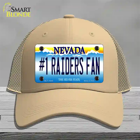 Number 1 Raiders Fan Nevada Novelty License Plate Hat Tag Mesh / Khaki