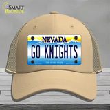 Go Golden Knights Novelty License Plate Hat Tag Mesh / Khaki