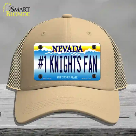 Number 1 Golden Knights Fan Novelty License Plate Hat Tag Mesh / Khaki