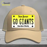 New Jersey Go Giants Novelty License Plate Hat Tag Mesh / Khaki