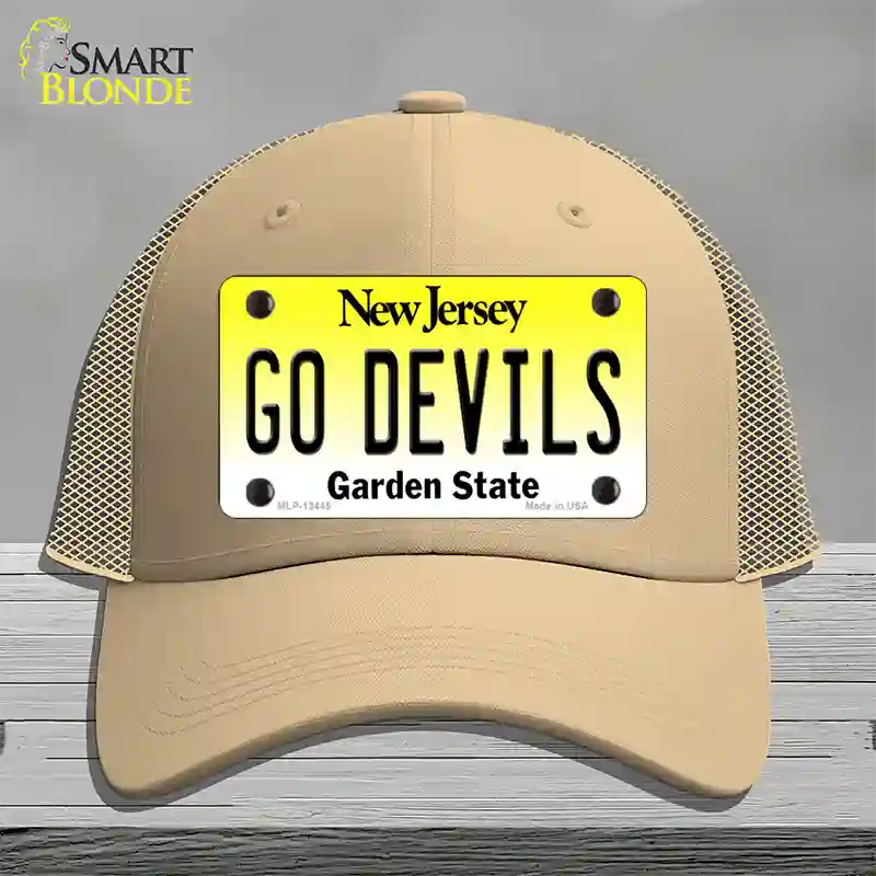 Go Devils Novelty License Plate Hat Tag Mesh / Khaki