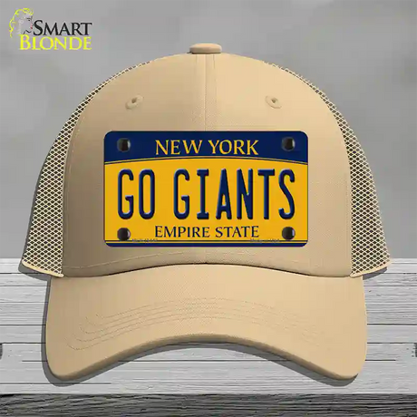 New York Go Giants Novelty License Plate Hat Tag Mesh / Khaki