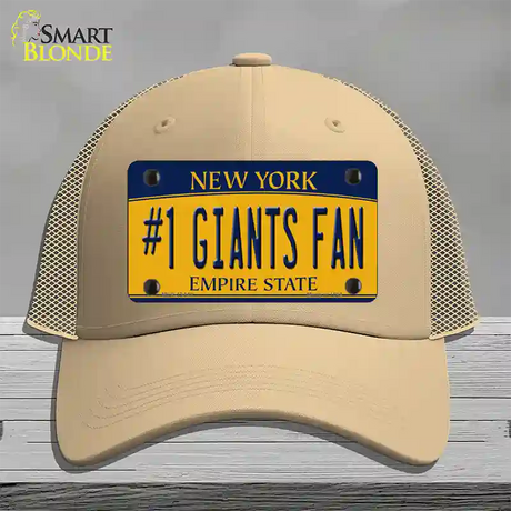 Number 1 Giants Fan New York Novelty License Plate Hat Tag Mesh / Khaki