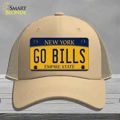 Go Bills Novelty License Plate Hat Tag Mesh / Khaki