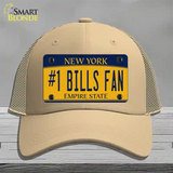 Number 1 Bills Fan Novelty License Plate Hat Tag Mesh / Khaki