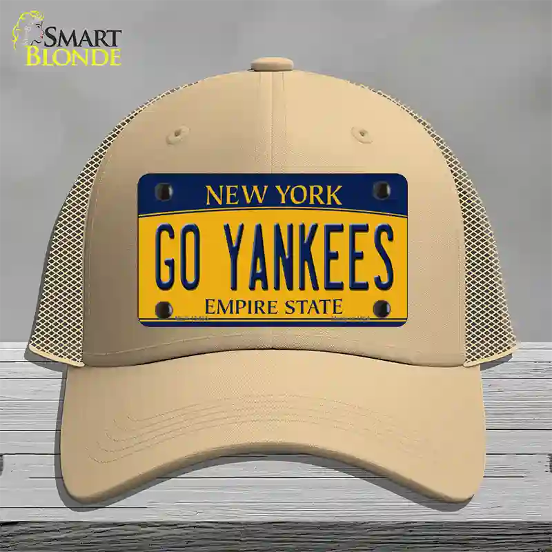 Go Yankees Novelty License Plate Hat Tag Mesh / Khaki