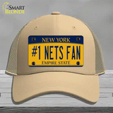 Number 1 Nets Fan Novelty License Plate Hat Tag Mesh / Khaki