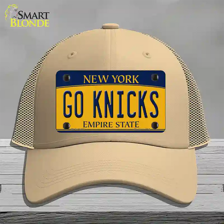 Go Knicks Novelty License Plate Hat Tag Mesh / Khaki