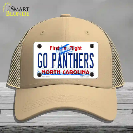 Go Panthers North Carolina Novelty License Plate Hat Tag Mesh / Khaki